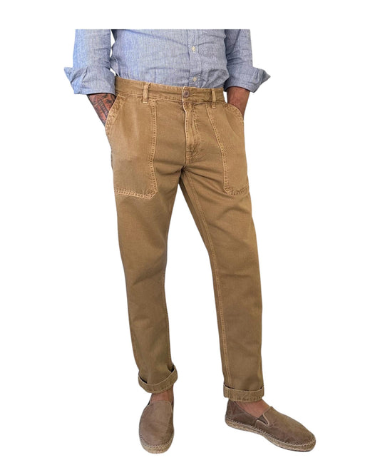 Pantalone Wembley Bull Misto Lino Moka 030 WEMBLEY BULL MISTO LINO MOKA MODFITTERS 