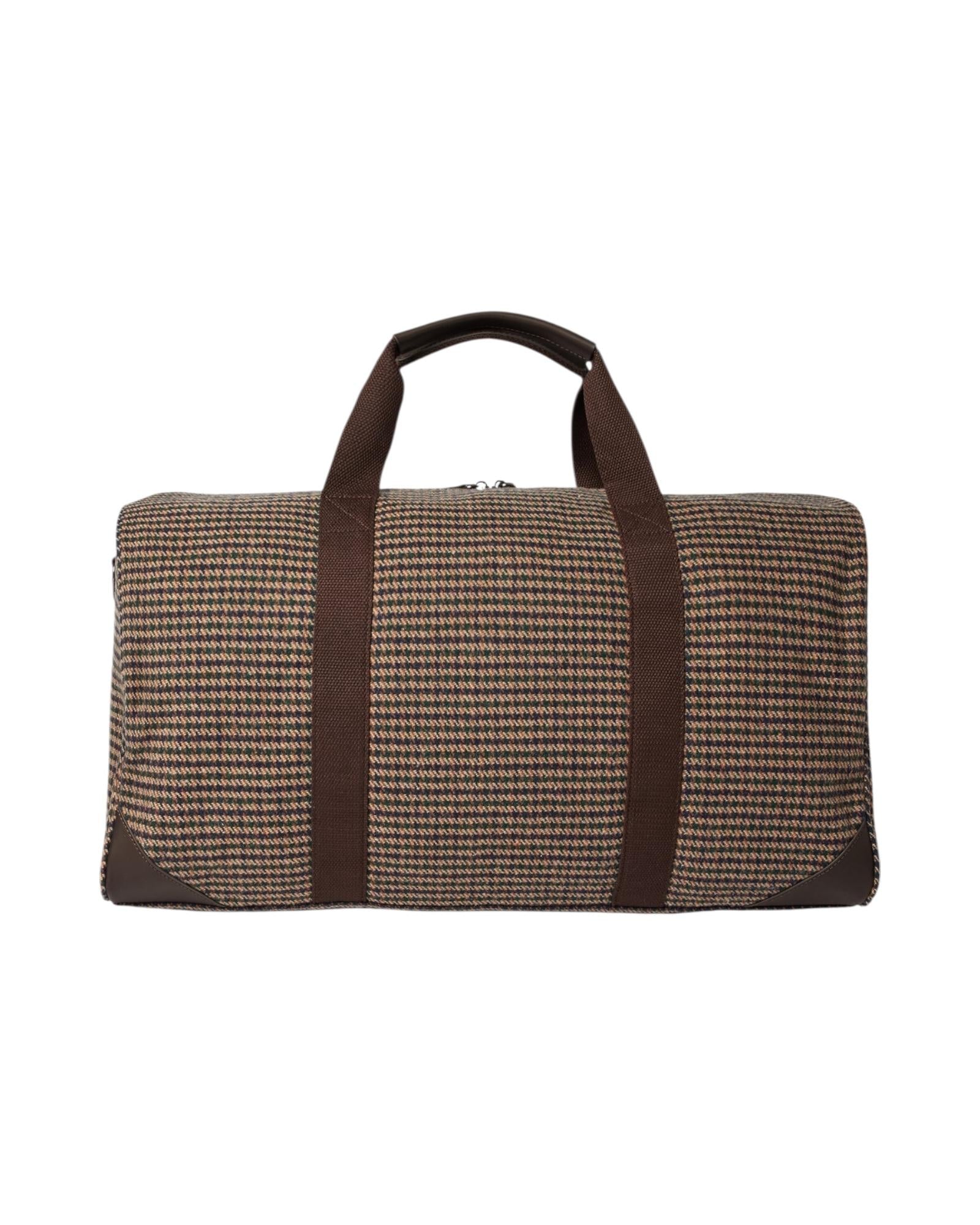 Borsone da viaggio in lana Pied de poule Marrone JTEL0010 00188I MC2 SAINT BARTH 