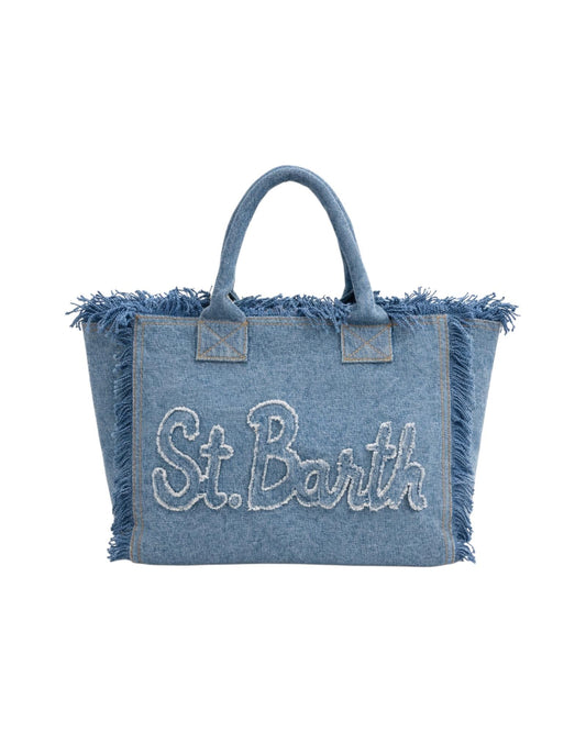 Borsa Vanity in tela di cotone con toppa con logo VANI003 08017L MC2 SAINT BARTH 
