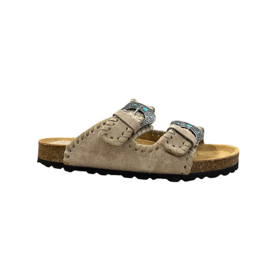 Sandalo Buckle Beat Suede Pietra BUCKLE BEAT SUEDE PIETRA TAJI 