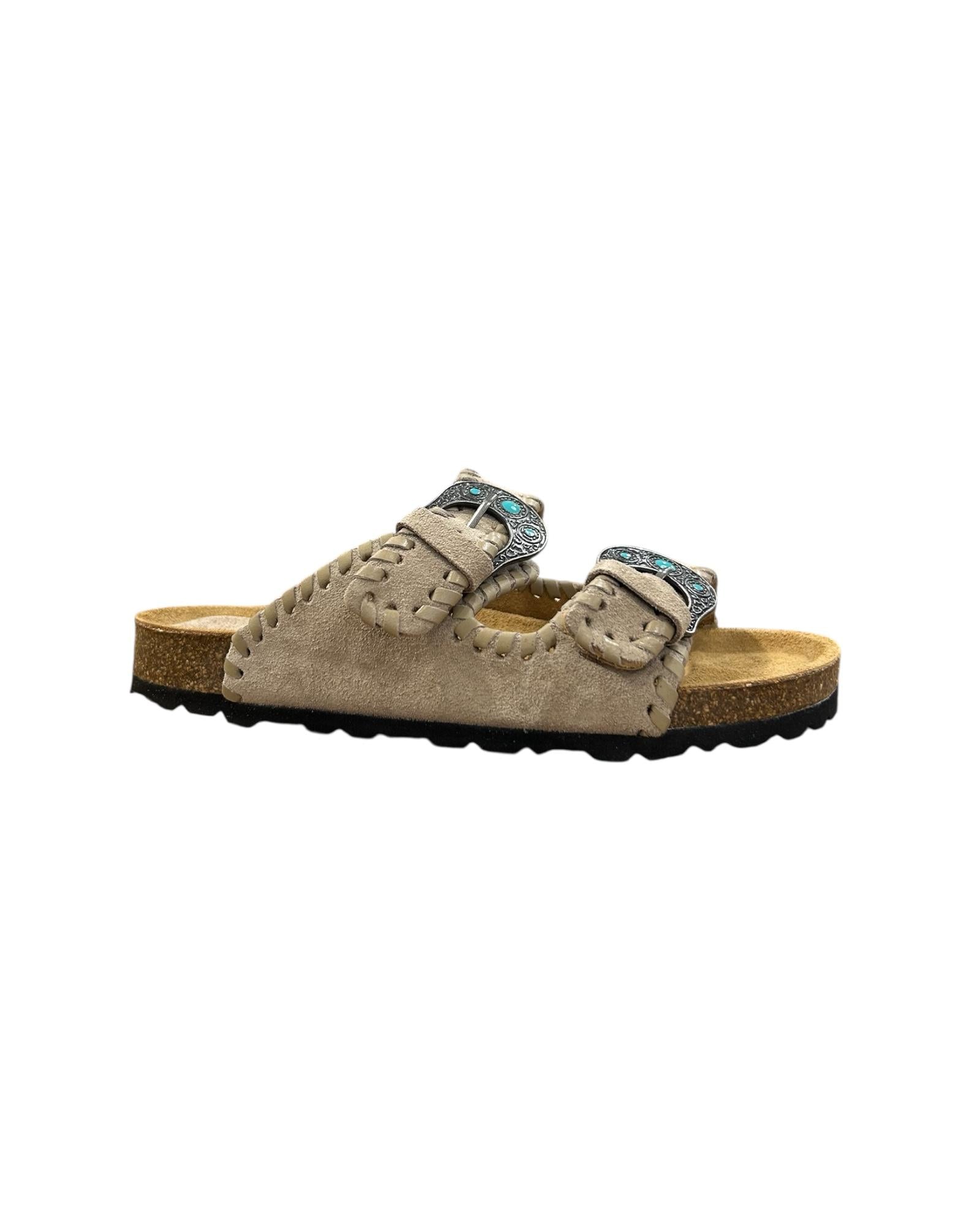 Sandalo Buckle Beat Suede Pietra BUCKLE BEAT SUEDE PIETRA TAJI 