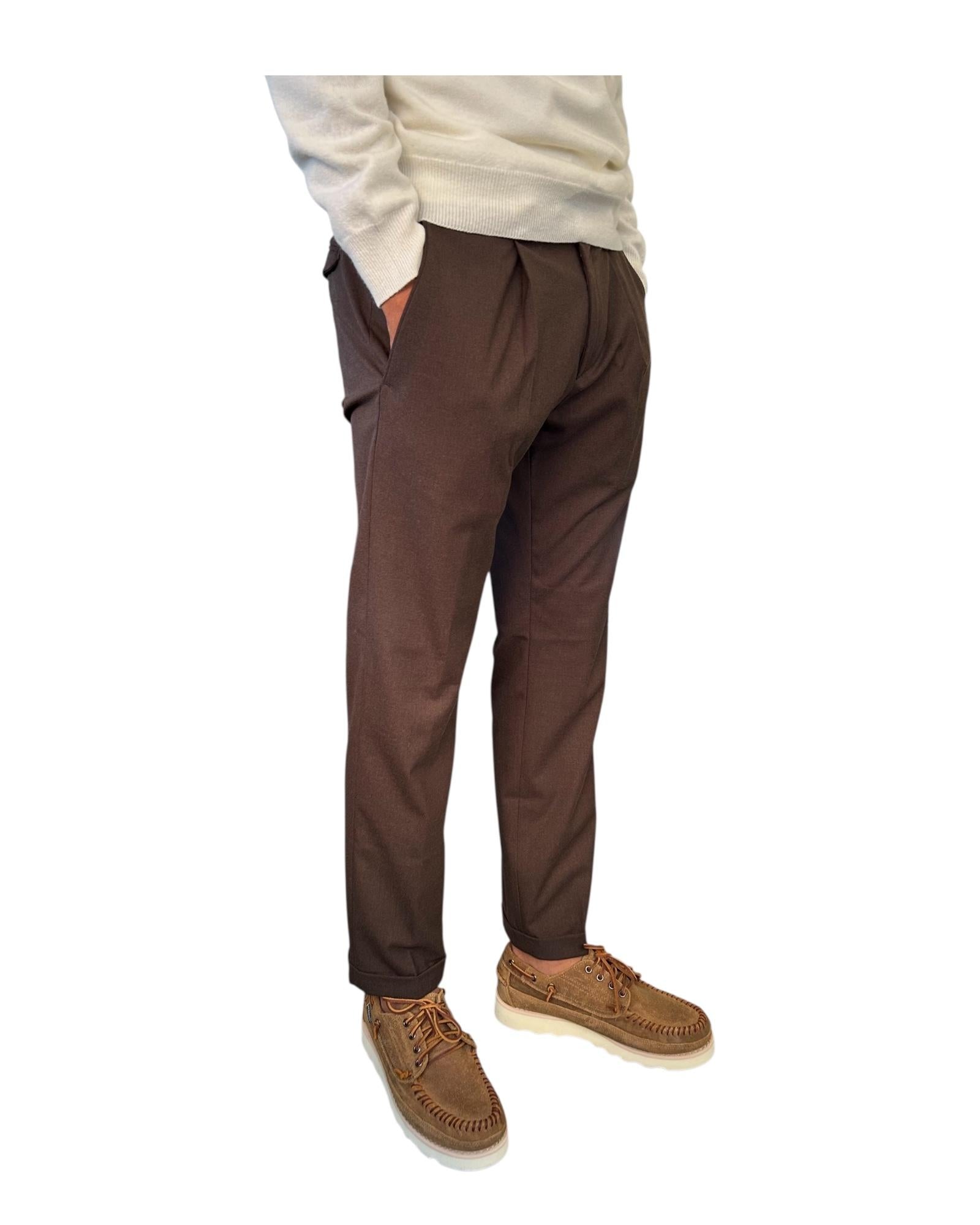 Pantalone Flanella Dark Brown 045 REGENT FLANELLA DARK BROWN MODFITTERS 