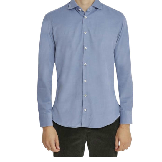 Camicia uomo velluto mille righe Celeste B1683 7 BASTONCINO 