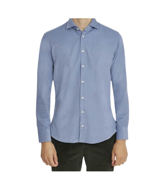Camicia uomo velluto mille righe Celeste B1683 7 BASTONCINO 