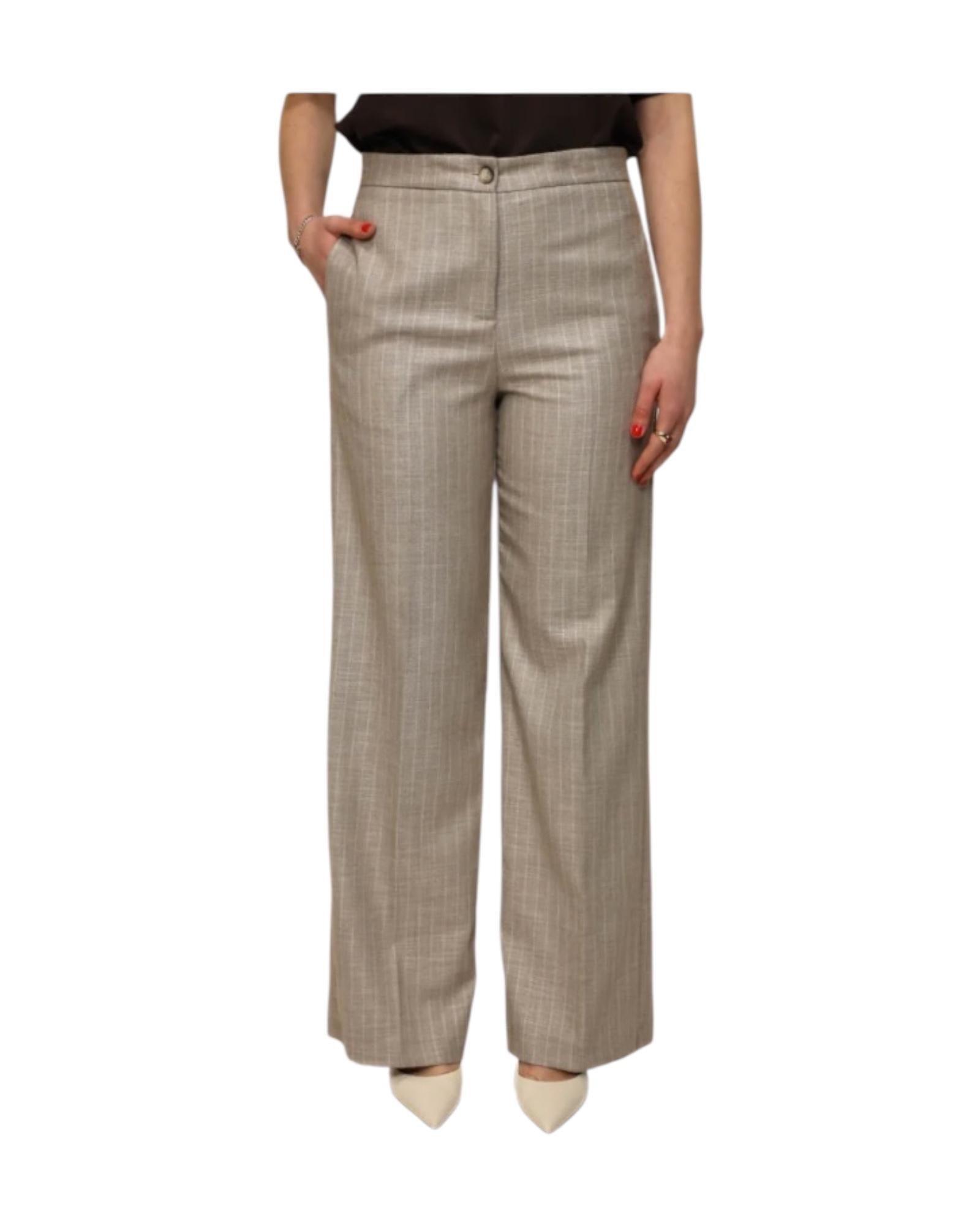 Pantalone Palazzo Gessato TAB0227 BEIGE VICOLO 