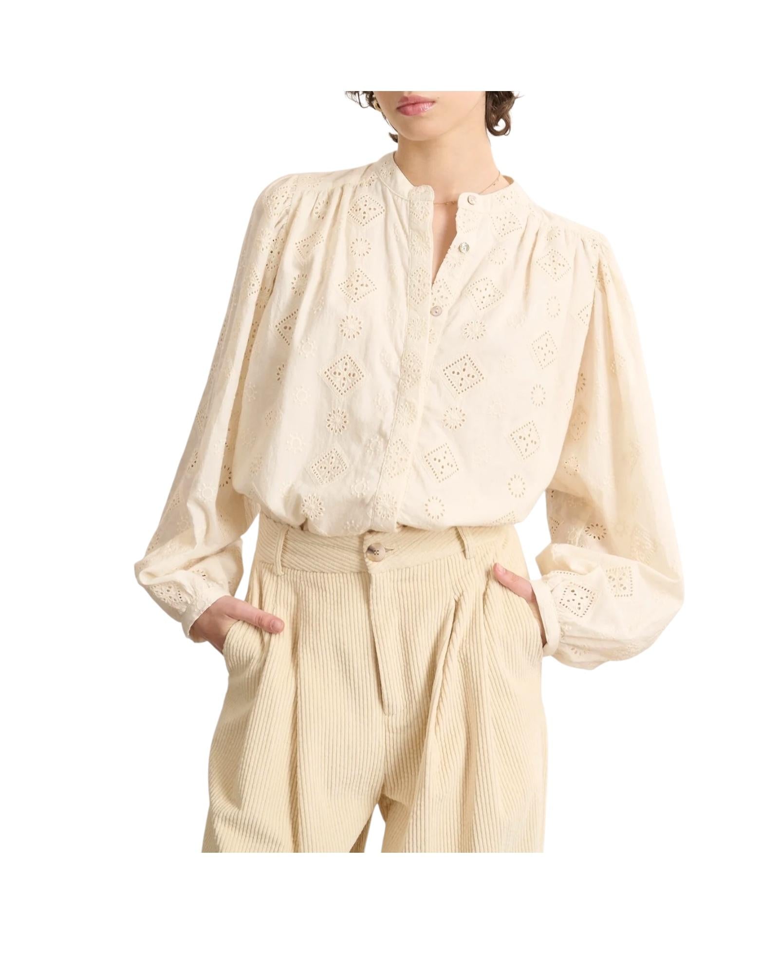 Blusa Ketty in pizzo Ecru 2050 KETTY ECRU GARANCE PARIS 