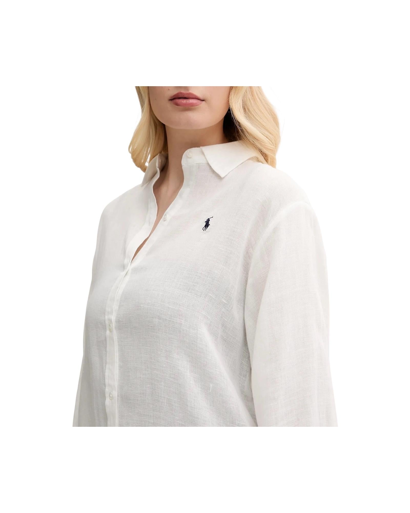 Camicione in cotone e lino Cream 21564377 CREAM RALPH LAUREN 