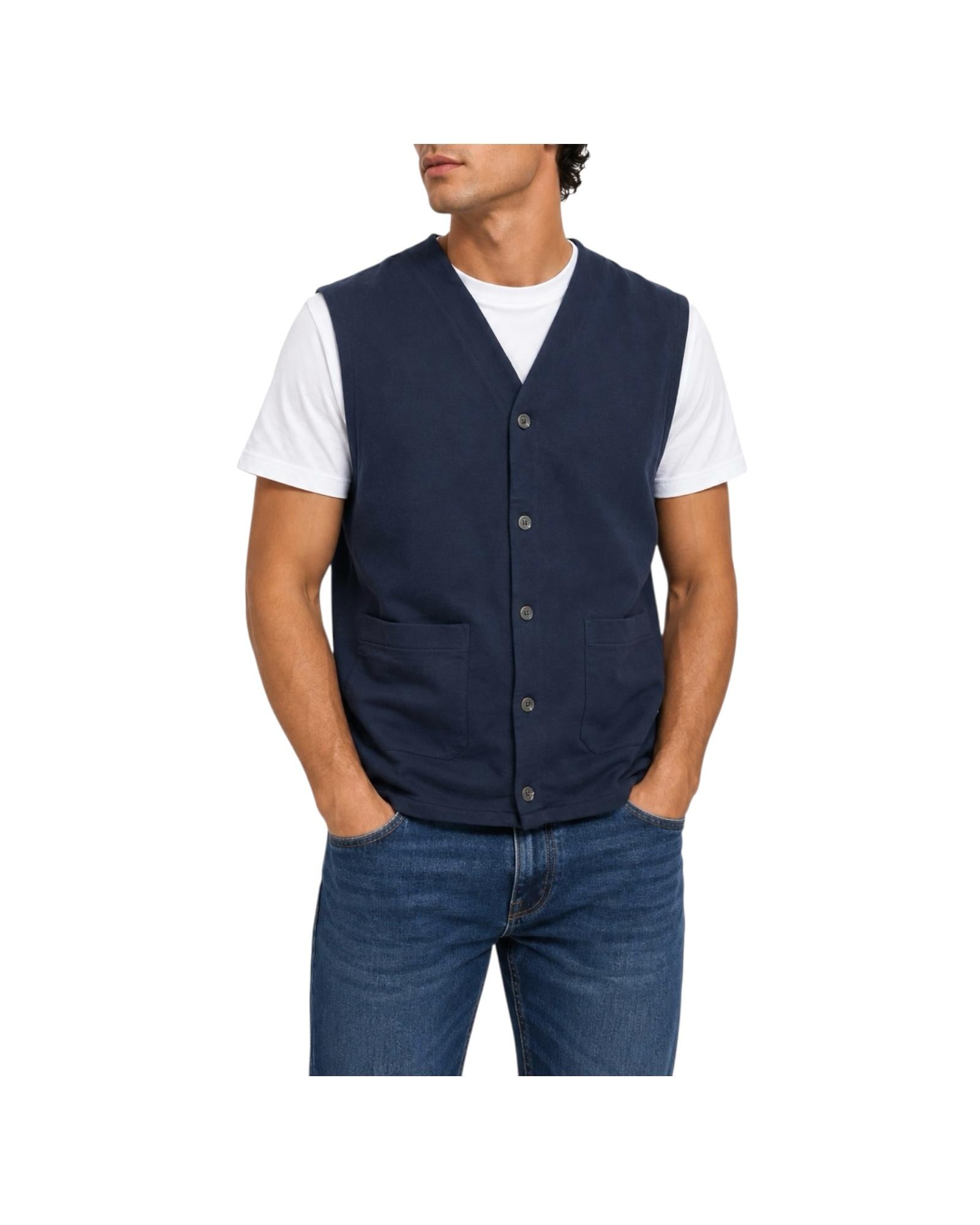Gilet in cotone Blu MALO BLU MENTORE 