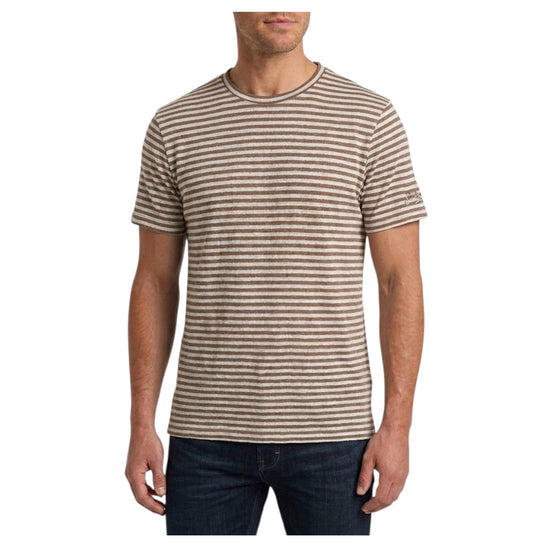 T-Shirt in misto lino con ricamo logo Marrone DOV0010 01240L MC2 SAINT BARTH 
