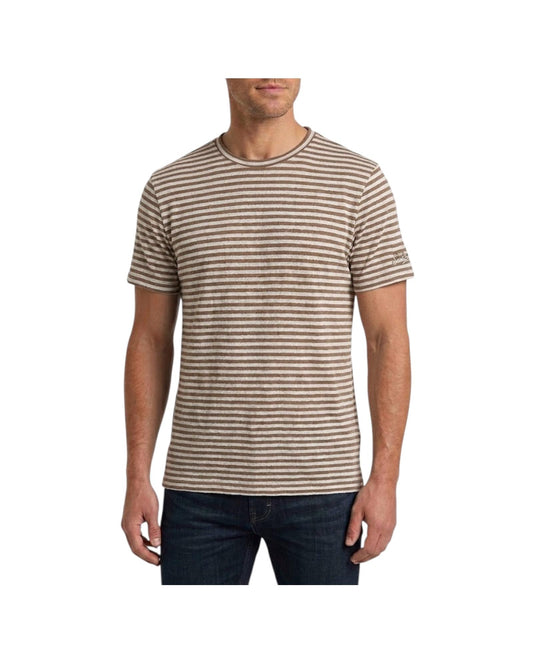 T-Shirt in misto lino con ricamo logo Marrone DOV0010 01240L MC2 SAINT BARTH 