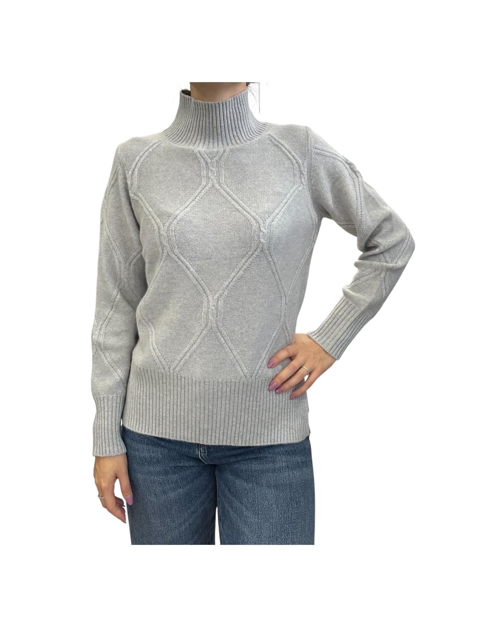 Maglione collo alto in Cashmere Grigio chiaro 97609 012 CAVALIERI MILANO 
