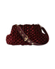 Pochette morbida in velluto intrecciato Bordeaux