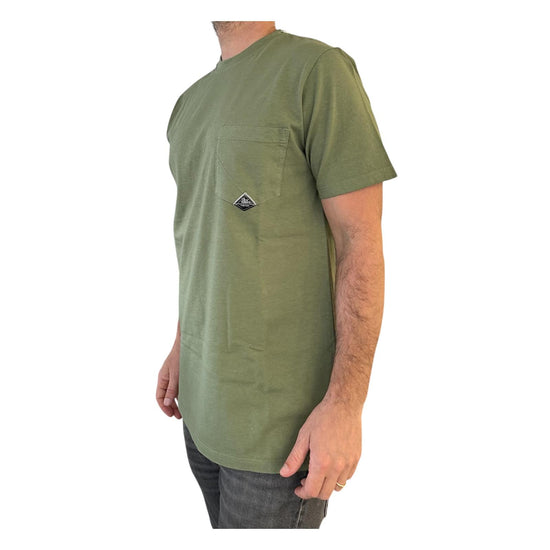T-shirt pocket in cotone Army green RRU90048CA160111 C0085 ROY ROGER'S 
