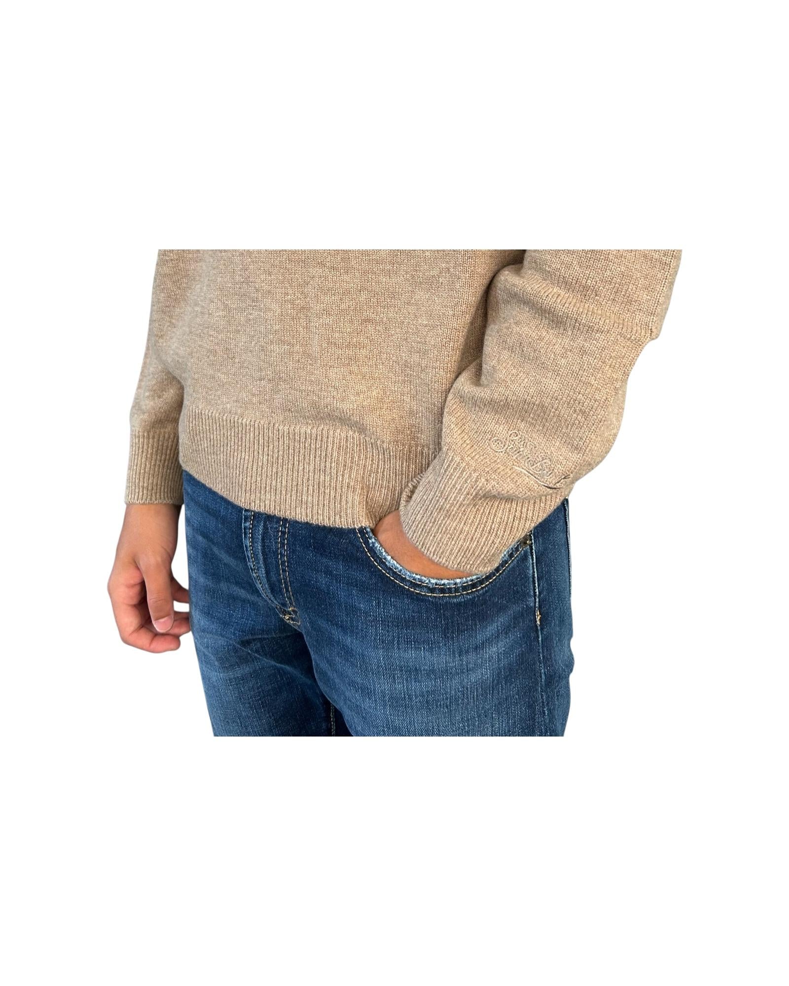 Polo in lana merinos Kaki COV0009 00022I MC2 SAINT BARTH 