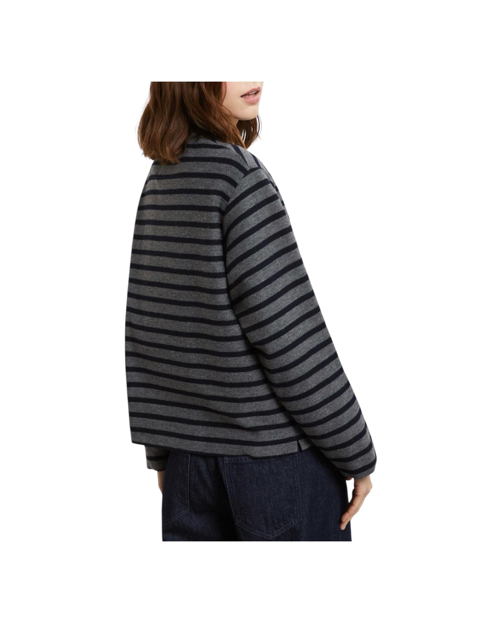 Felpa a righe in misto lana e cotone PCR DMF0033 UNICA OTTOD'AME