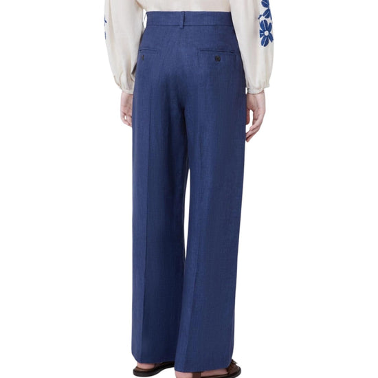 Pantalone in canvas di lino Blu MALIZIA 006 MAX MARA WEEKEND 