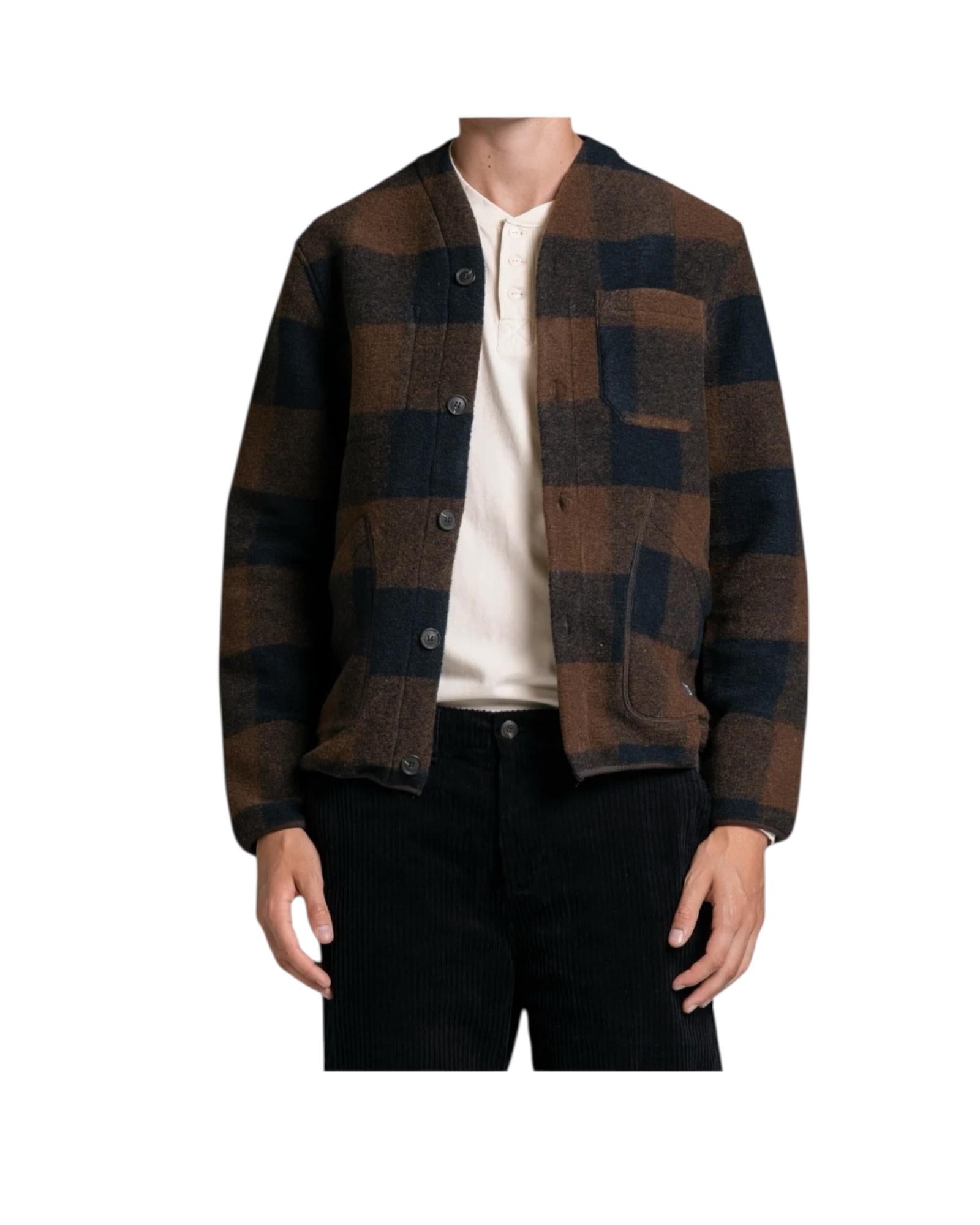 Cardigan Dover misto lana Brown Check DOVER CHECK MWB189 IMPURE 