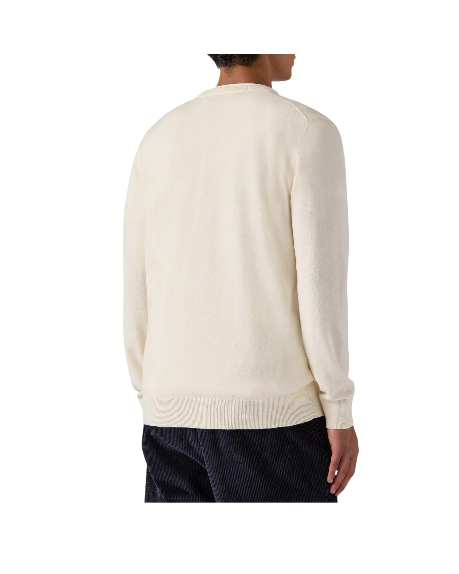 Maglione girocollo con ricamo Sole, wishy e sei in pole position Panna HER0024 03391I MC2 SAINT BARTH 
