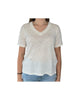 T-Shirt Nancy in lino bianca
