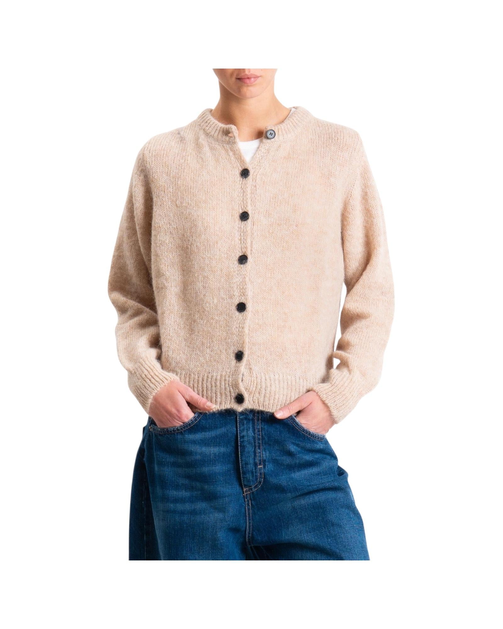 Cardigan misto alpaca Beige 55195F BEIGE VICOLO 