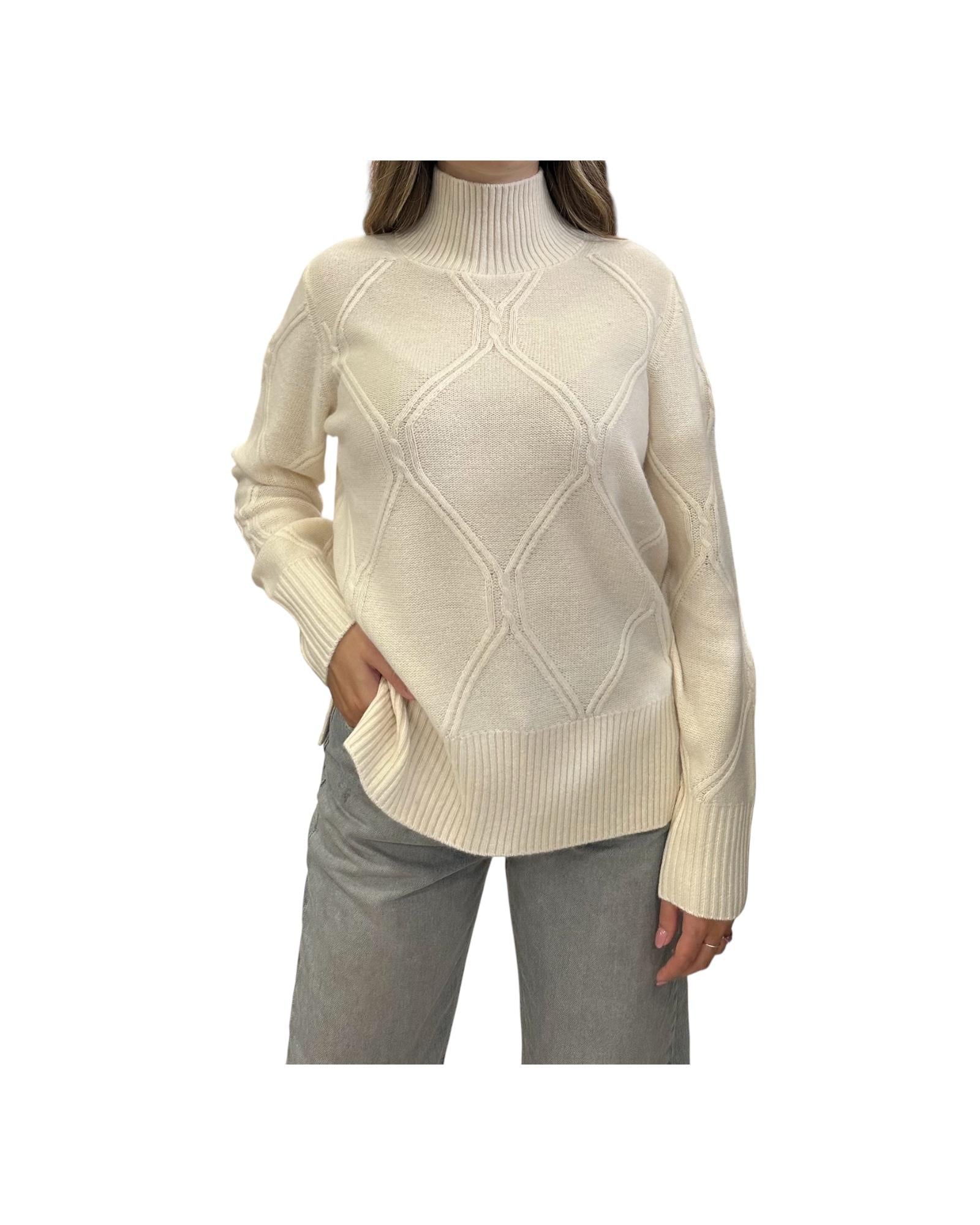 Maglione colo alto in Cashemere Ghiaccio 97609 010 CAVALIERI MILANO
