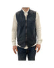 Gilet misto lino Navy