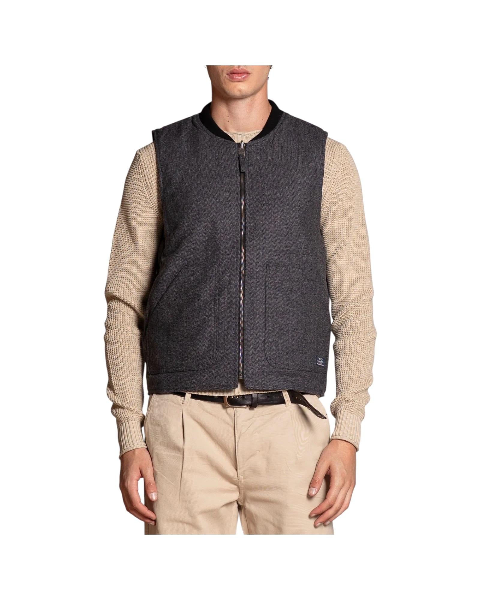 Gilet Martin reverse mixed wool Dark grey MARTIN MWBC71 IMPURE 