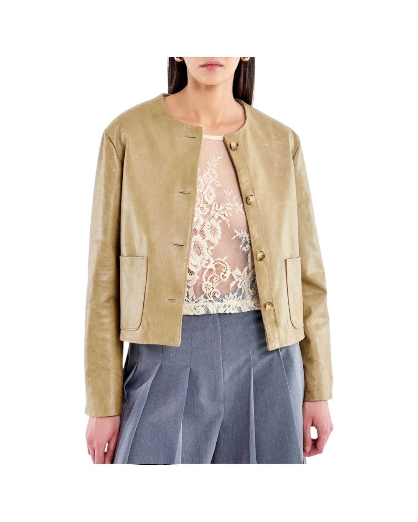 Giacca in Pelle Invecchiata Militare TAB0175 MILITARE VICOLO 