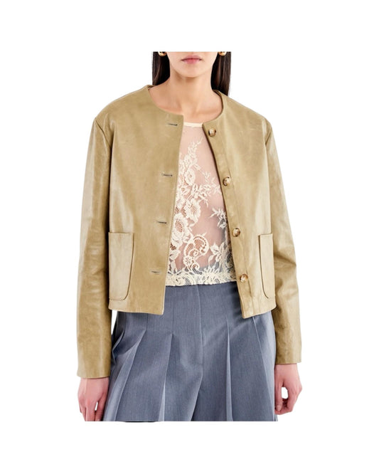 Giacca in Pelle Invecchiata Militare TAB0175 MILITARE VICOLO 