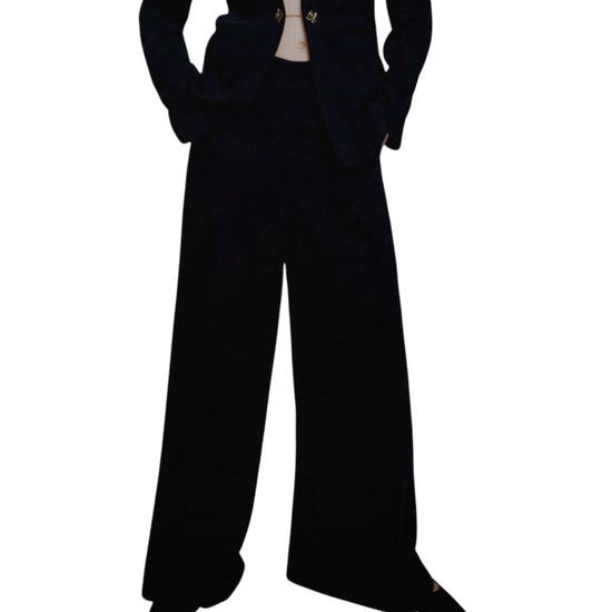 Pantalone ampio in envers satin Nero CAMPO 002 MARELLA 
