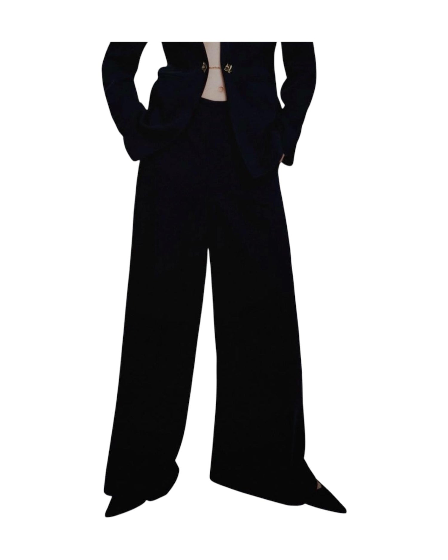 Pantalone ampio in envers satin Nero CAMPO 002 MARELLA 
