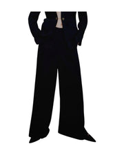 Pantalone ampio in envers satin Nero