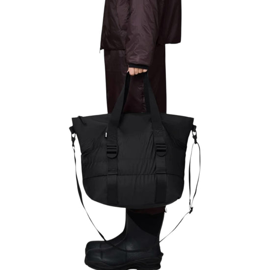 Puffer Mix Tote Bag Mini Black RA14010 BLA RAins 