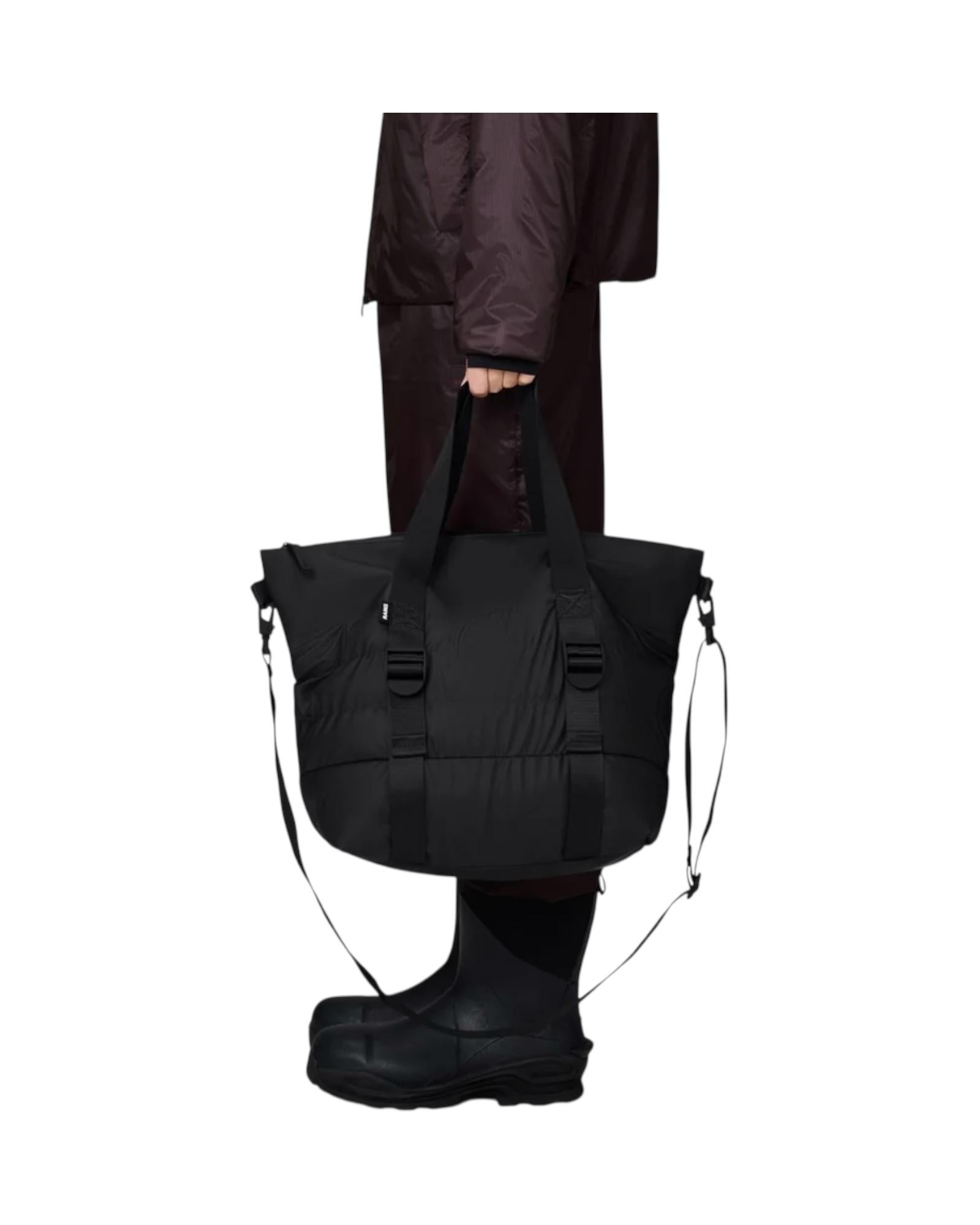 Puffer Mix Tote Bag Mini Black RA14010 BLA RAins 