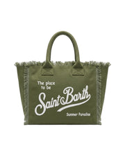 Borsa Vanity in canvas Militare