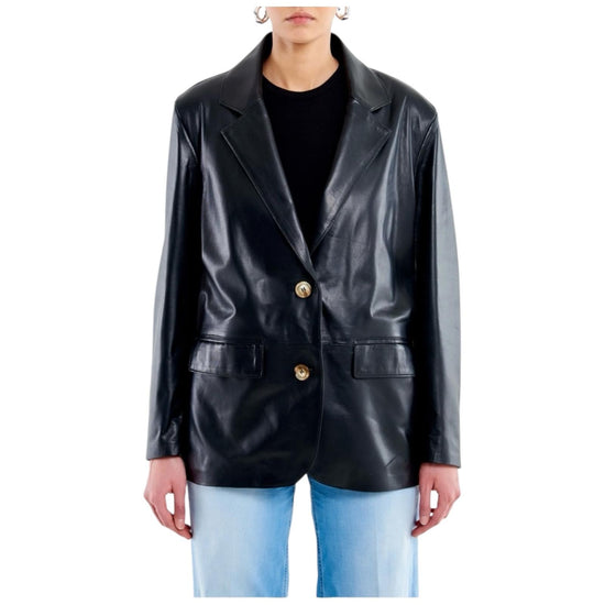 Blazer in Vera Pelle Nero TAB0178 NERO VICOLO 