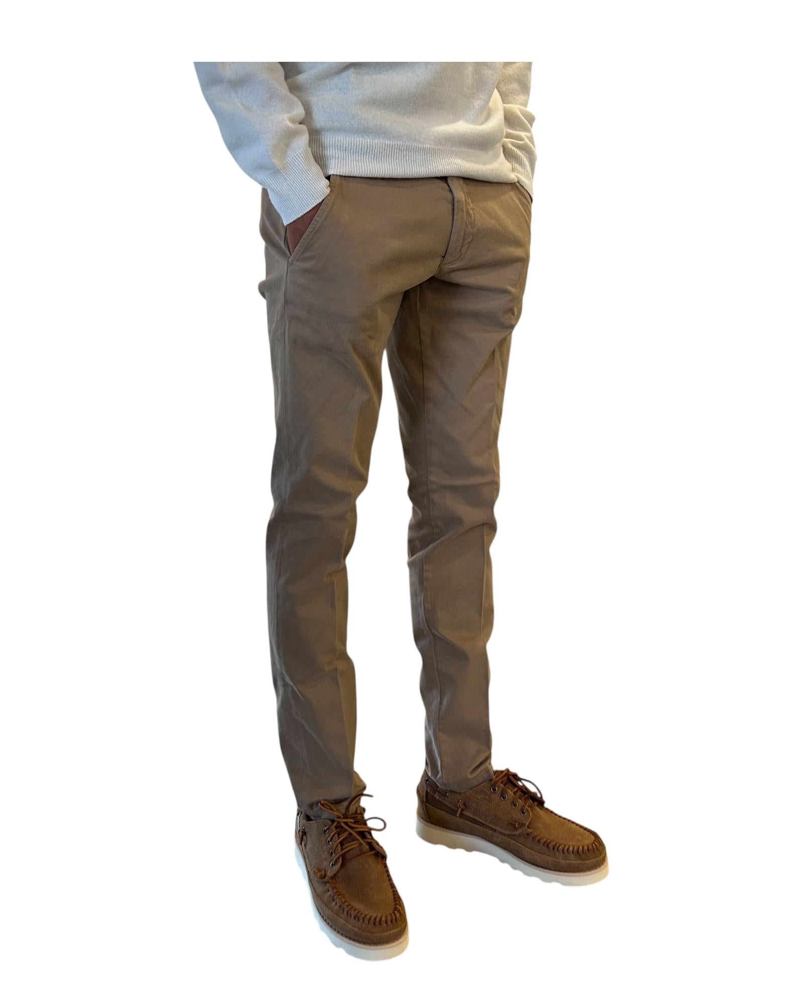 Pantalone New Rolf in gabardina Read beige RRU013C8700112 C0005 ROY ROGER'S 