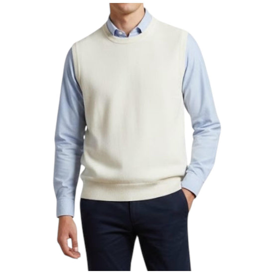Gilet girocollo in lana e cashmere Bianco 00G50140M 301 MONTECHIARO 