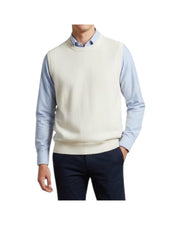 Gilet girocollo in lana e cashmere Bianco