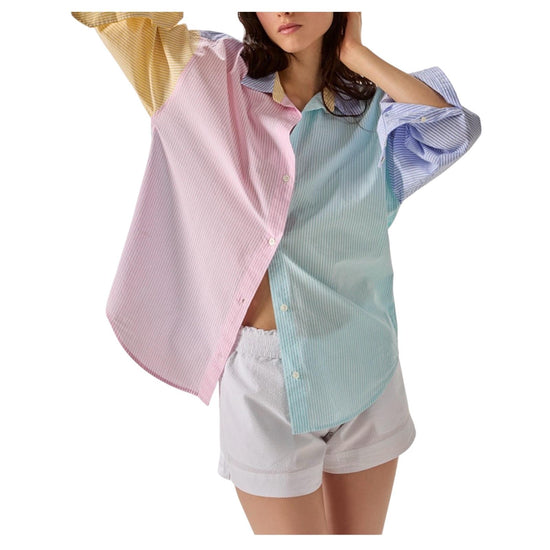 Camicia Multicolor in cotone seersucker CYS0001 00721L MC2 SAINT BARTH 