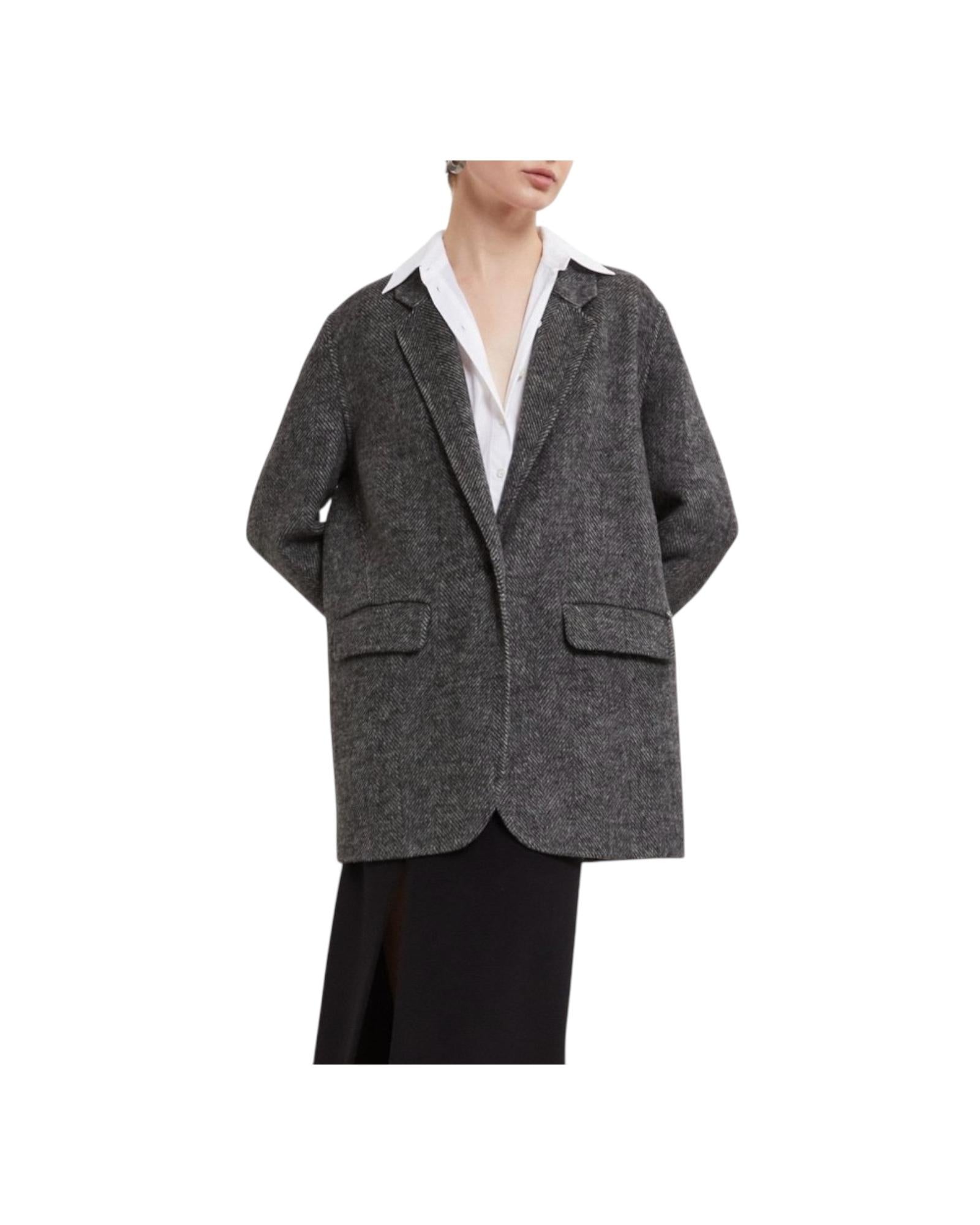 Giacca Over in misto lana FOS DG6149 NERO OTTOD'AME 