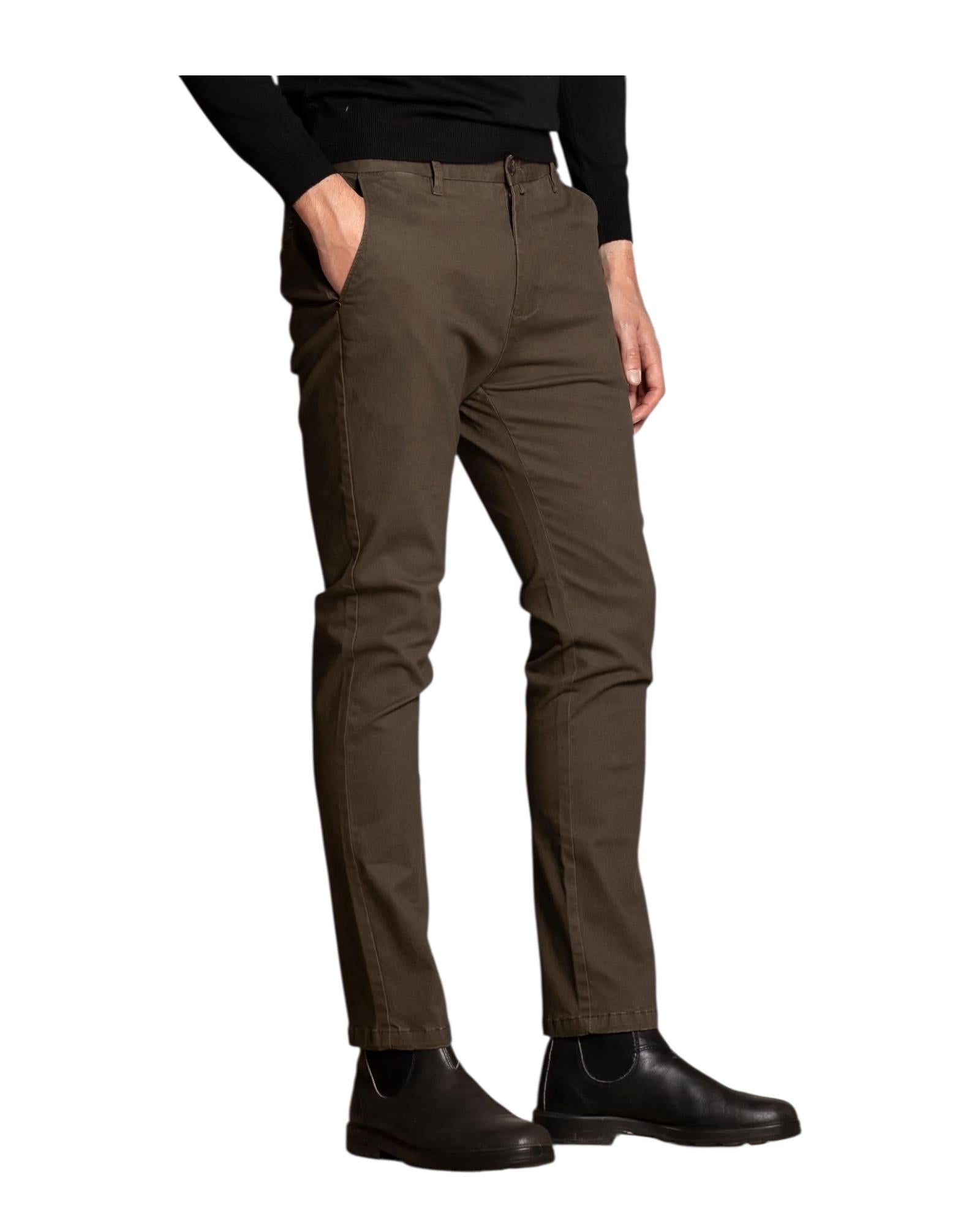 Pantalone in twill stretch Green BRYAN TWSC06 IMPURE 