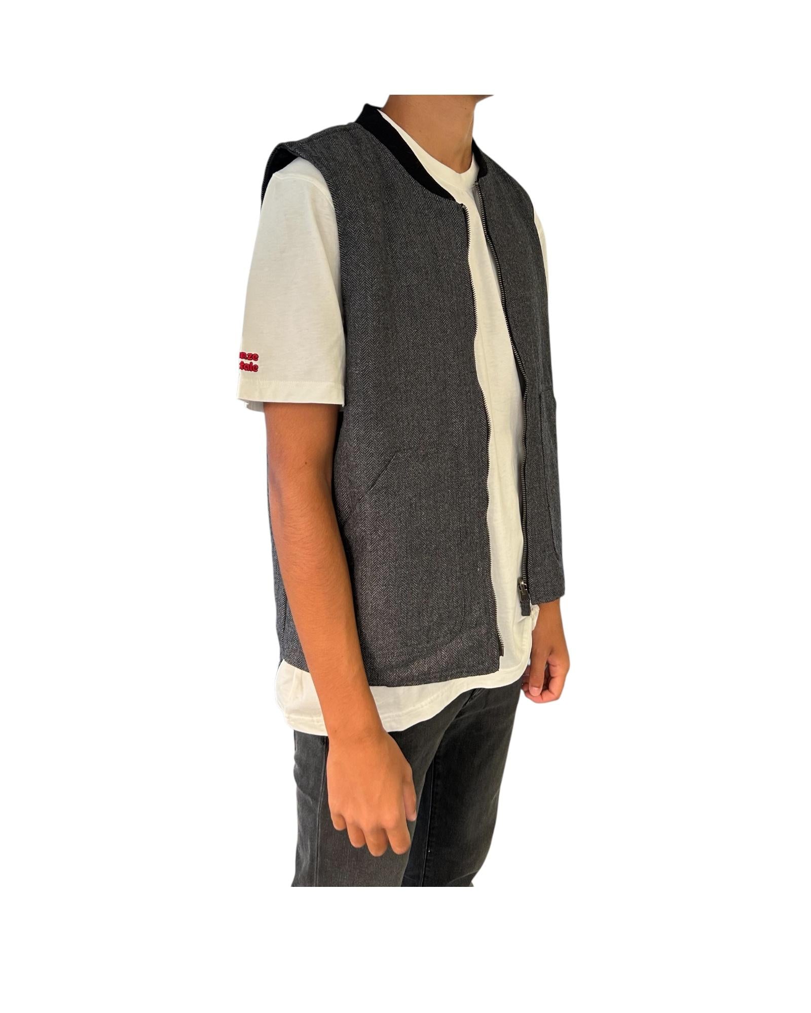 Gilet Martin reverse mixed wool Dark grey MARTIN MWBC71 IMPURE 