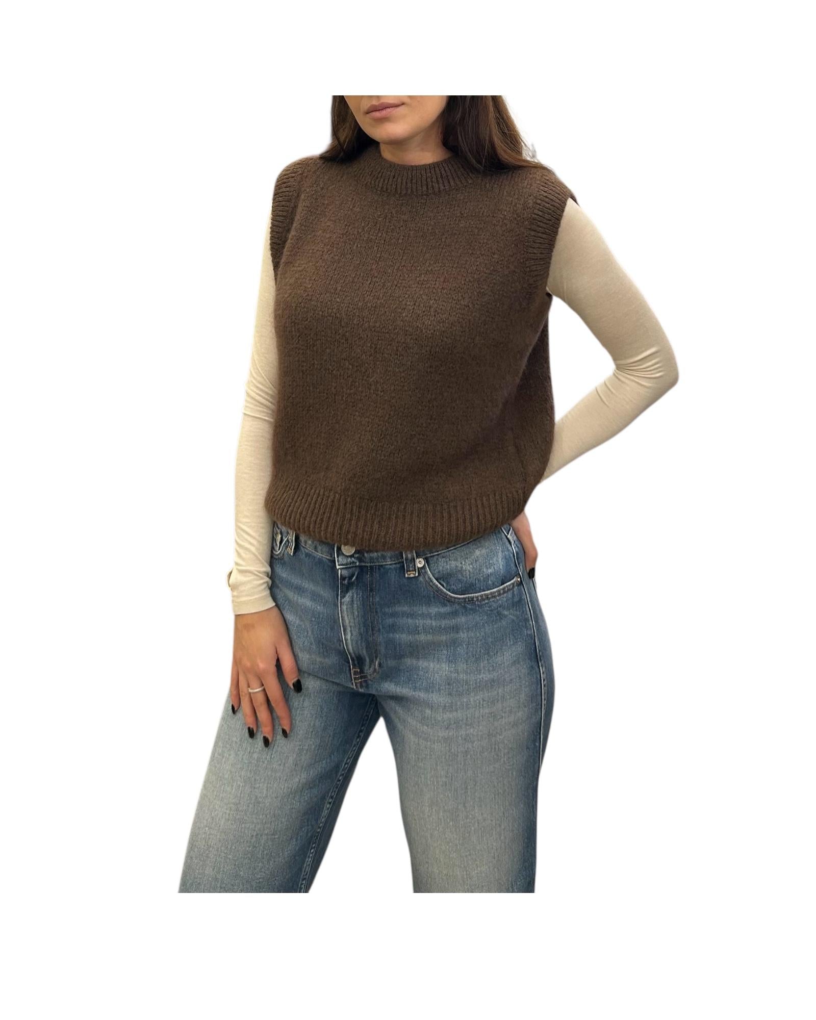 Gilet girocollo Marrone C01L0702 MARRONE Philia loft 