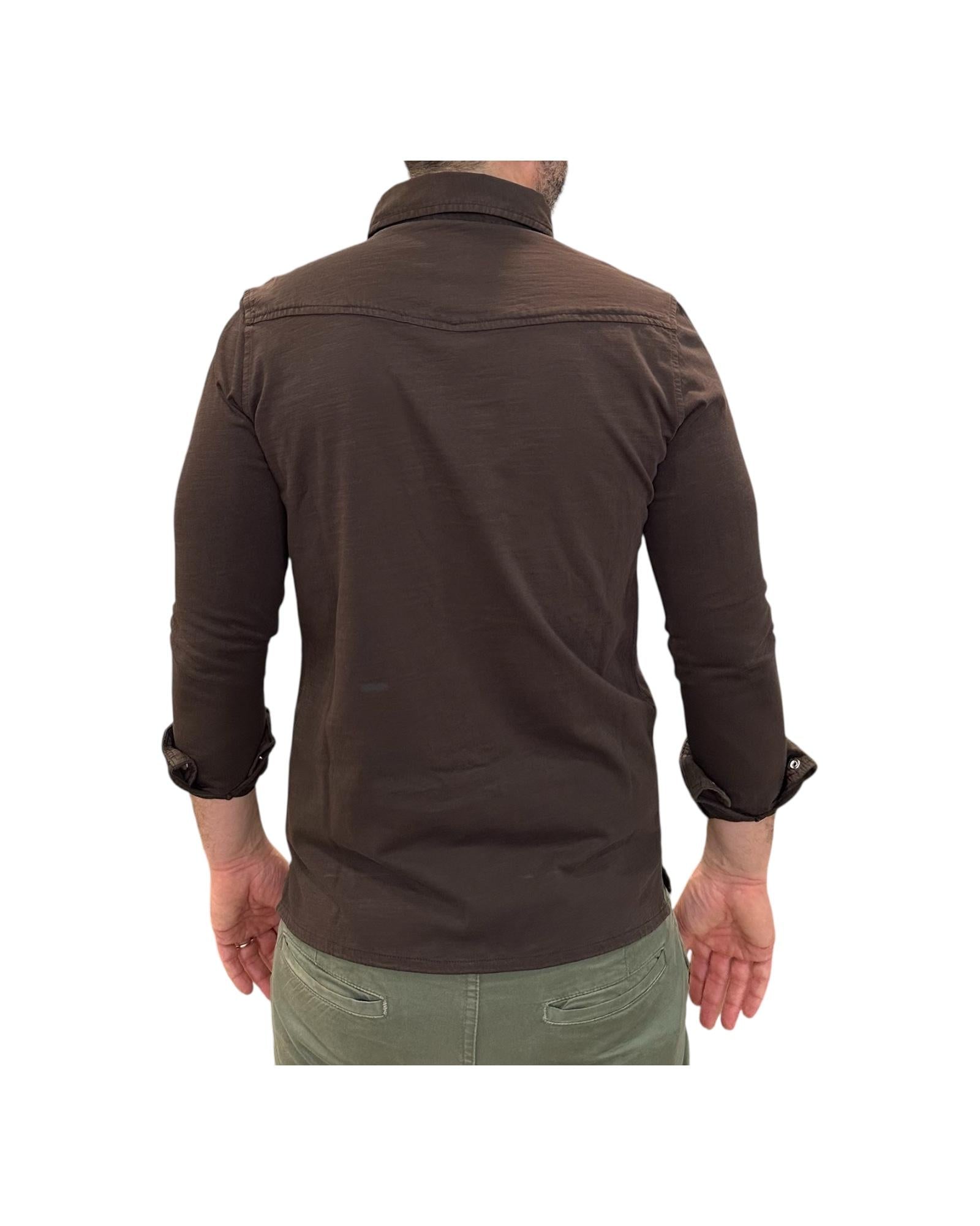 Camicia Western Uomo El Paso Fiammata, brown 6506 DARK BROWN BL'KER 