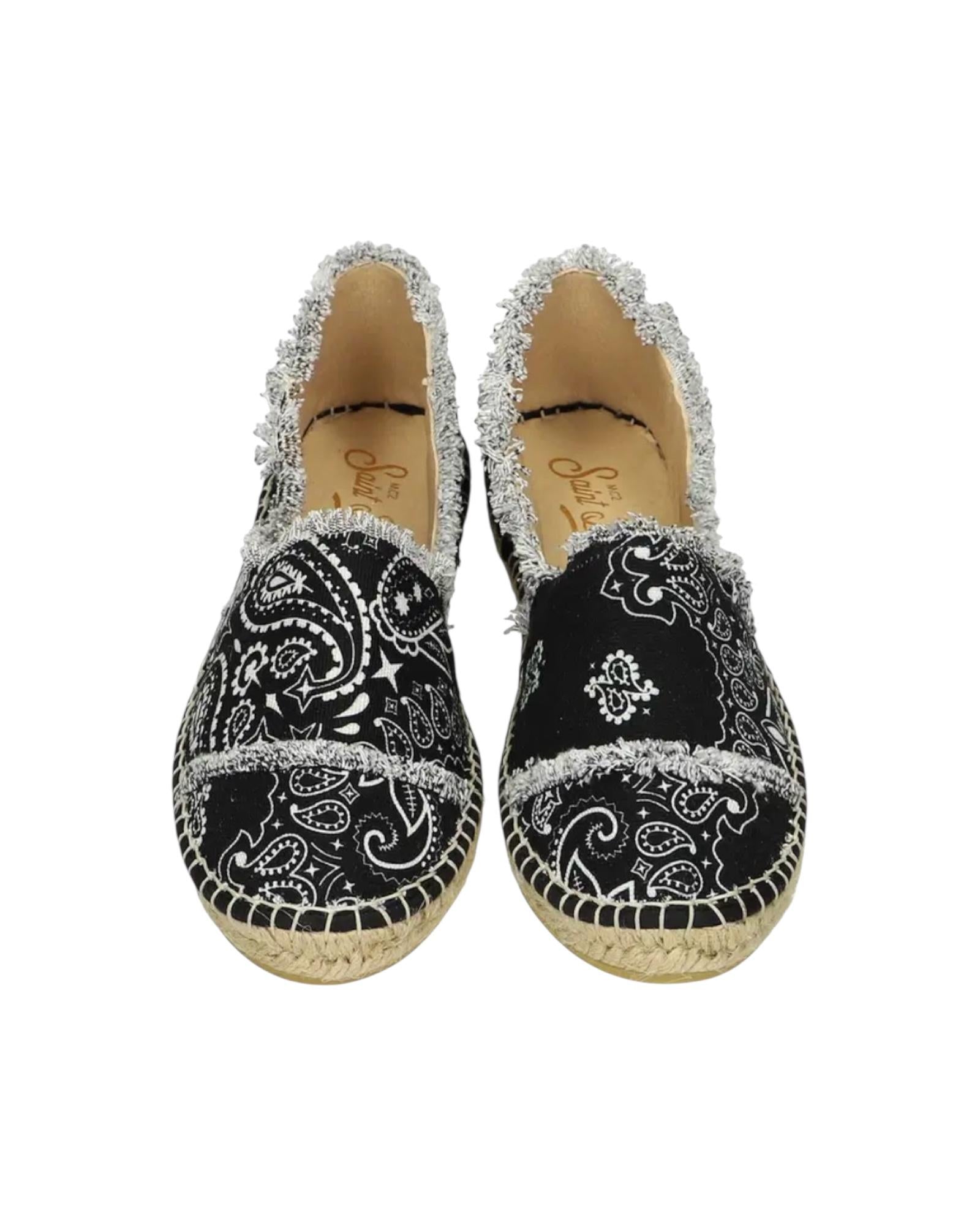 Espadrillas in canvas stampa bandana con ricamo MOGAN BANDANA ROUND 00 MC2 SAINT BARTH 