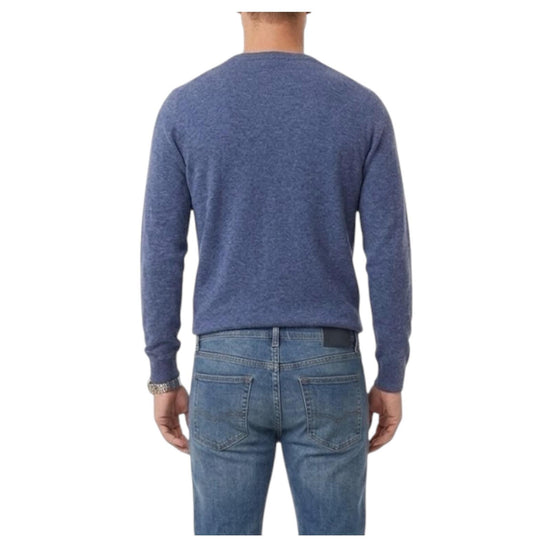Maglia in cotone e lino Blue denim MAGLIA GIROCOLLO BLU DENIM RE.VI.VAL 