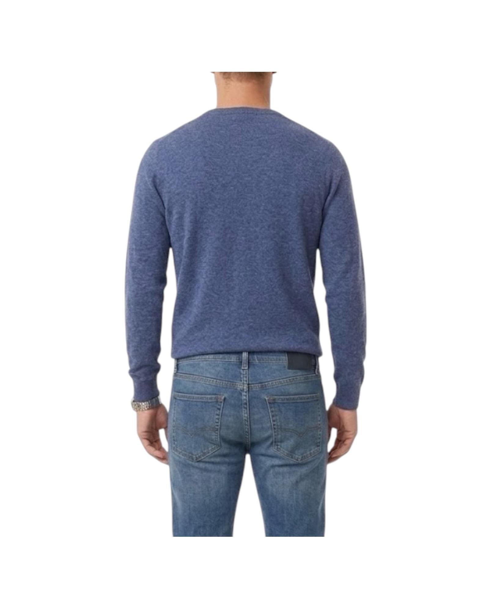 Maglia in cotone e lino Blue denim MAGLIA GIROCOLLO BLU DENIM RE.VI.VAL 