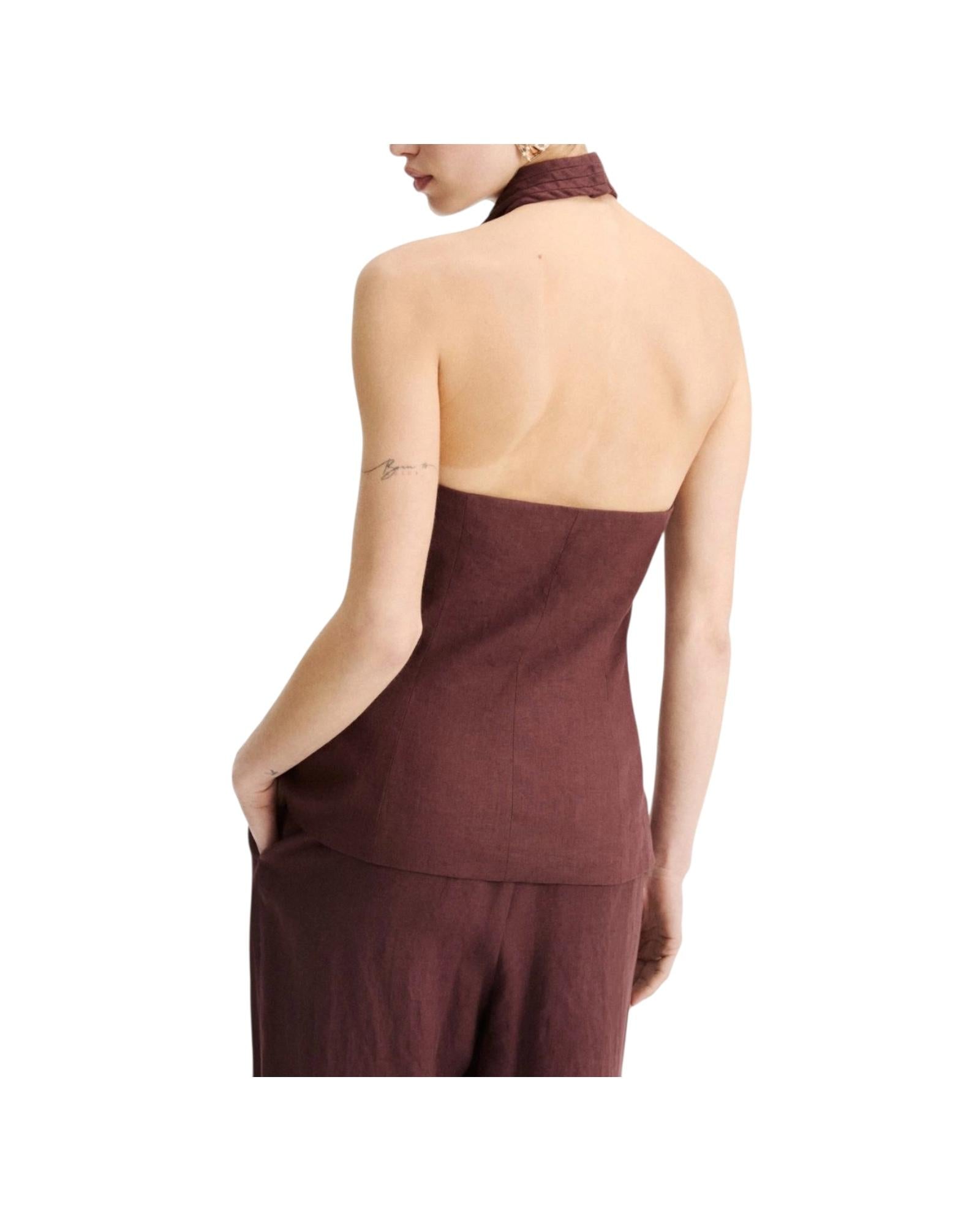 Gilet con scollo incrociato Marrone GIORNO 003 MARELLA 