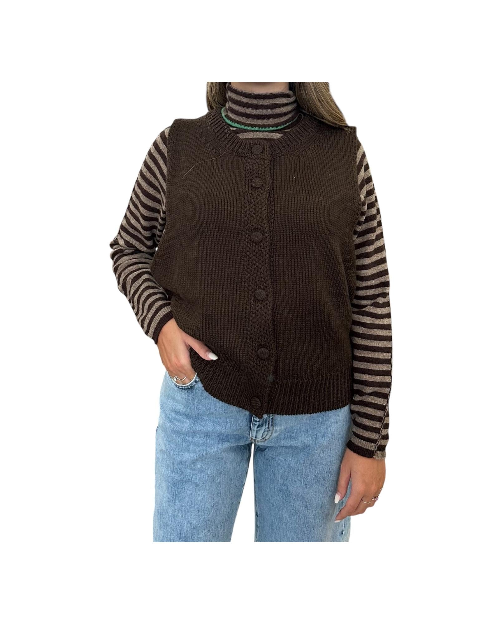 Gilet in misto lana Wenge C20 839 73 Floor 